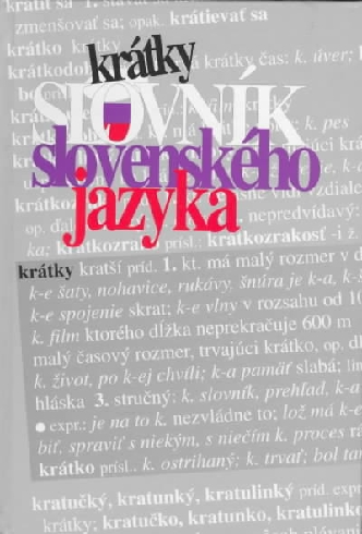 KRATKY SLOVNIK SLOVENSKEHO JAZYKA