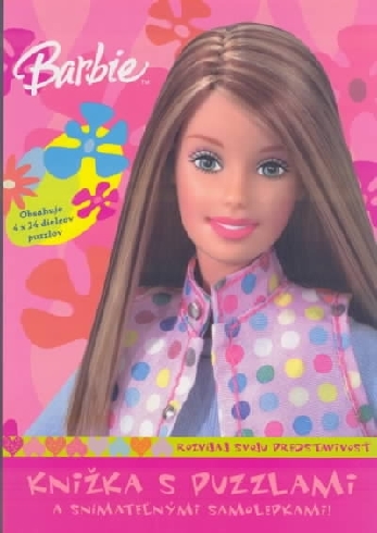 BARBIE KNIZKA S PUZZLAMI A SNIMATELNYMI SAMOLEPKAMI