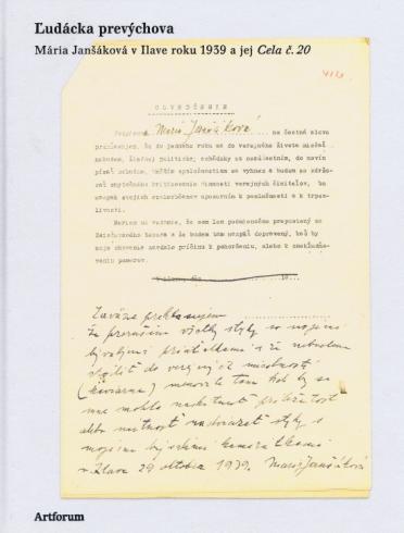 LUDACKA PREVYCHOVA - MARIA JANSAKOVA V ILAVE ROKU 1939 A JEJ CELA C.20
