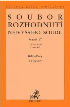 SOUBOR ROZHODNUTI NEJVYSSIHO SOUDU SVAZEK 17